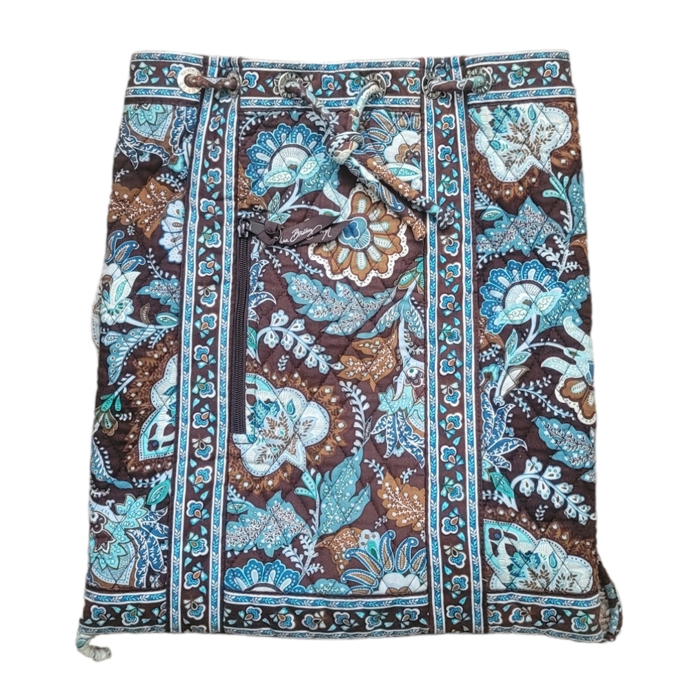 Vera Bradley $120 Java Blue Drawstring Backpack P… - image 1